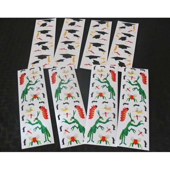 Mrs Grossman LOT--33 Strips  Apples, Trick or Treat, Confetti STICKERS- - Picture 6 of 7